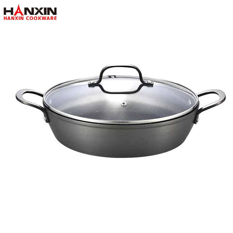 Aluminium Keramisk Marmor Beläggning Saute Pan